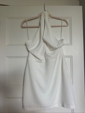 TCEC Ivory Backless Halter Dress